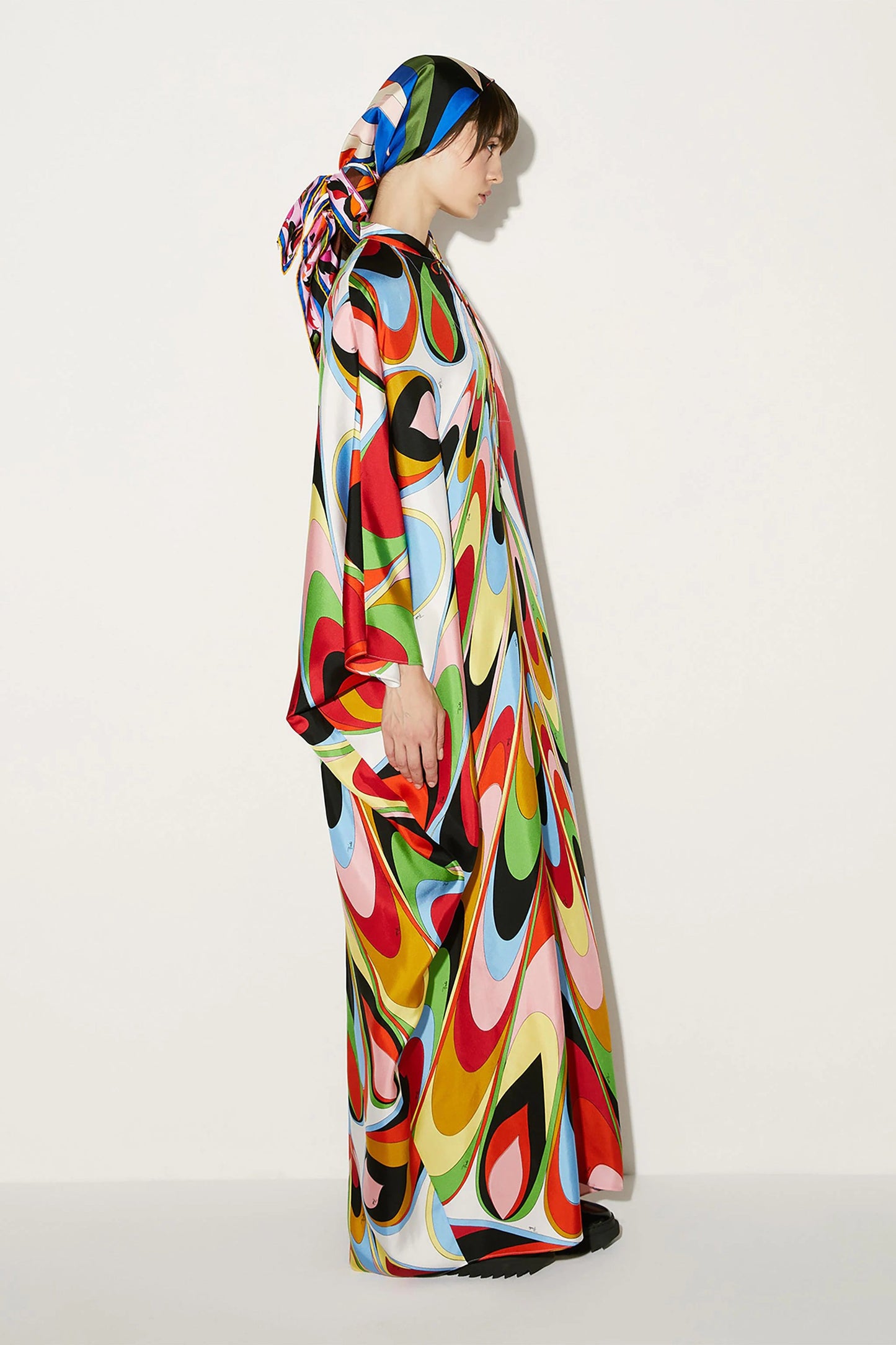 Multi Color Soft Satin Silk Kaftan