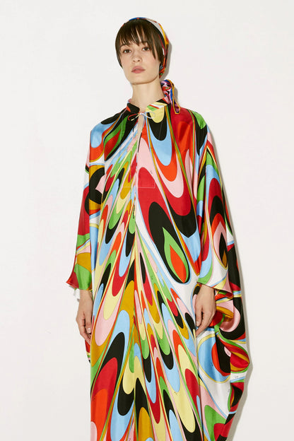 Multi Color Soft Satin Silk Kaftan