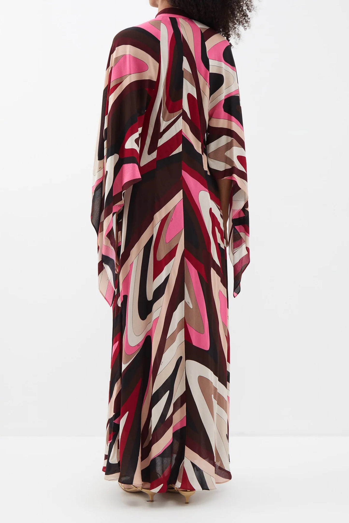 Multi Color Sleeves Silk Kaftan