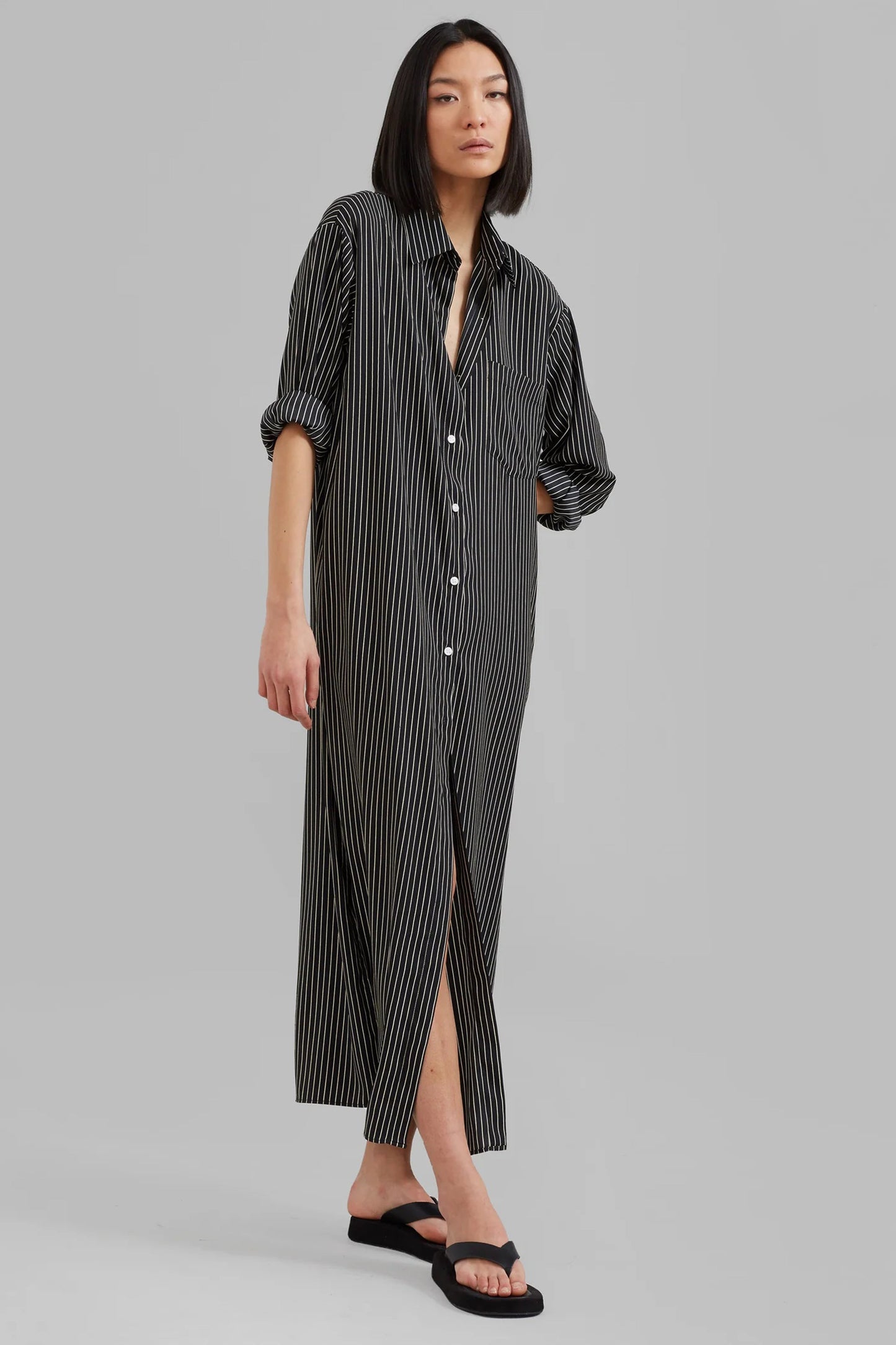 Black Color Printed SilK Kaftan