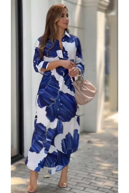 Blue Color Shirt Style Dress