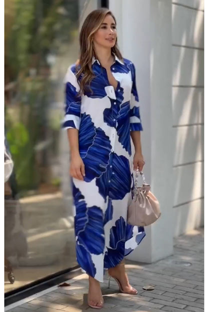 Blue Color Shirt Style Dress