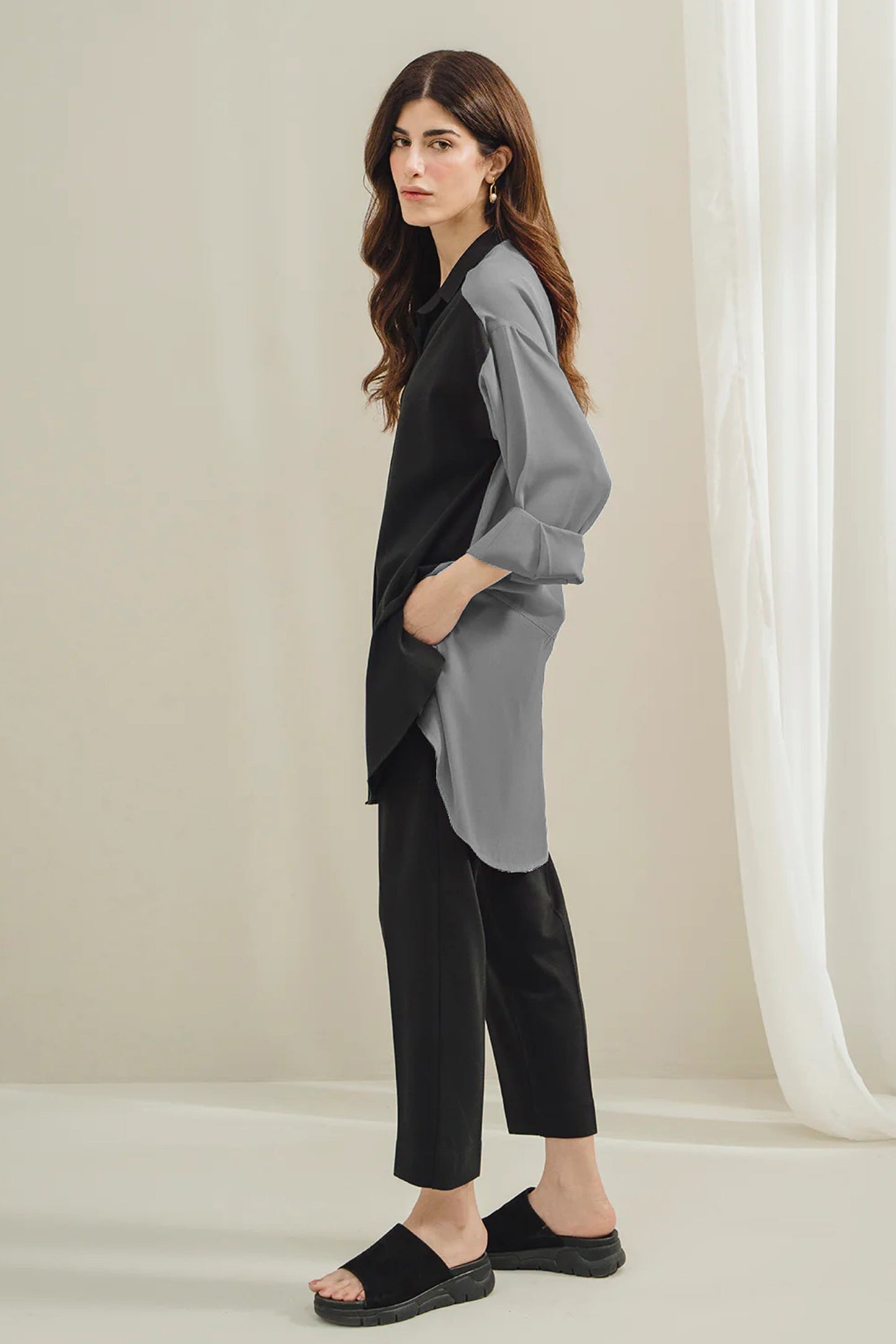 Grey Color Shirt and Pant Suit