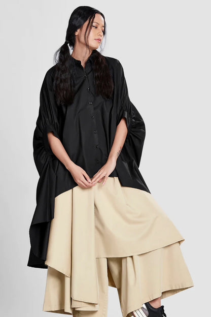 Black Color Cotton Long Kaftan