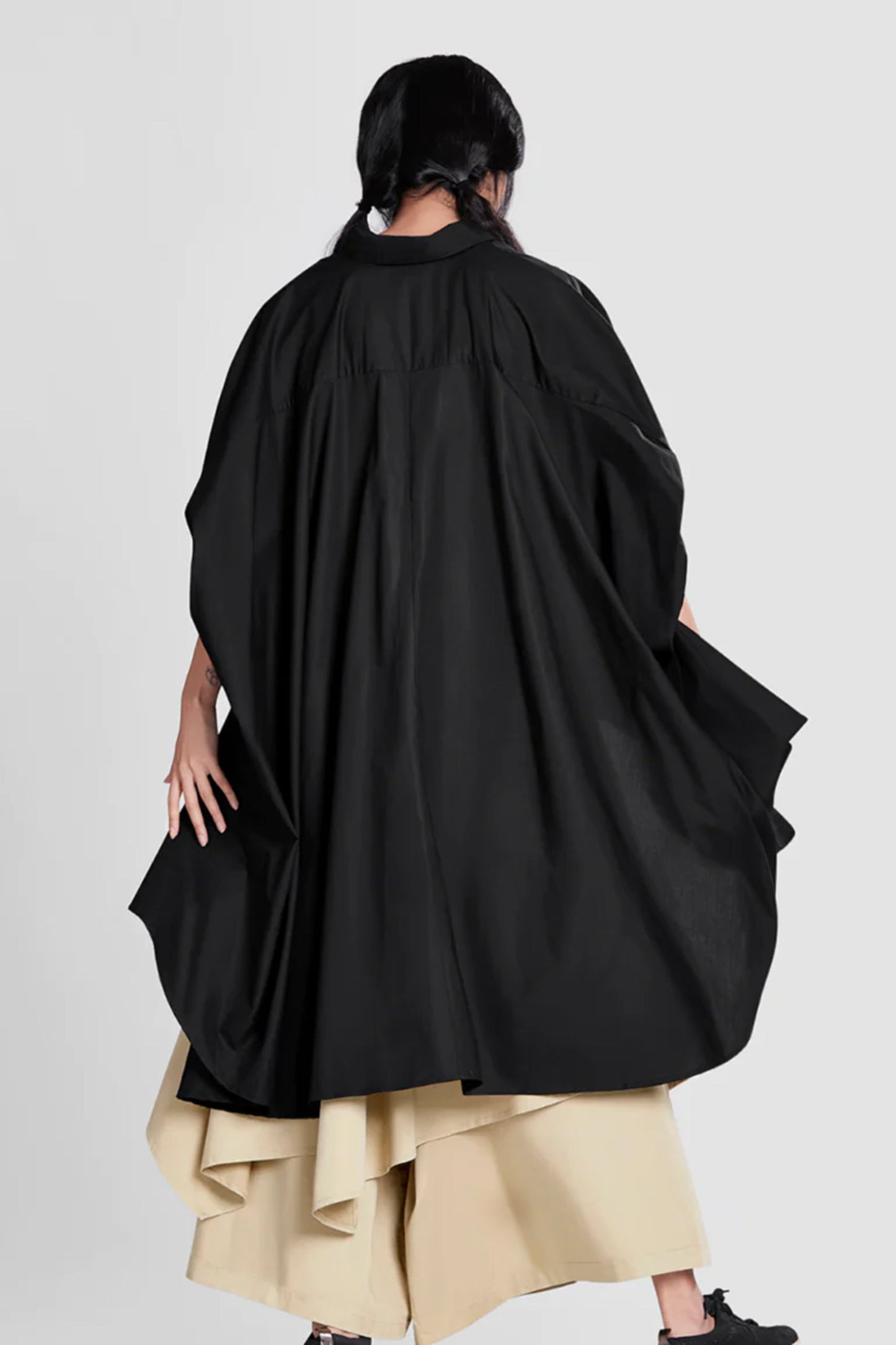 Black Color Cotton Long Kaftan