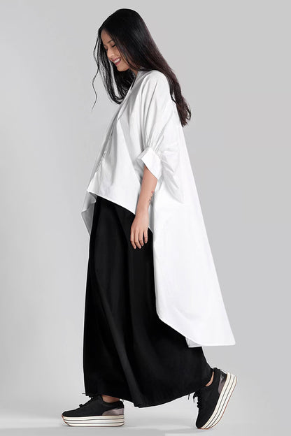 Black Color Cotton Long Kaftan