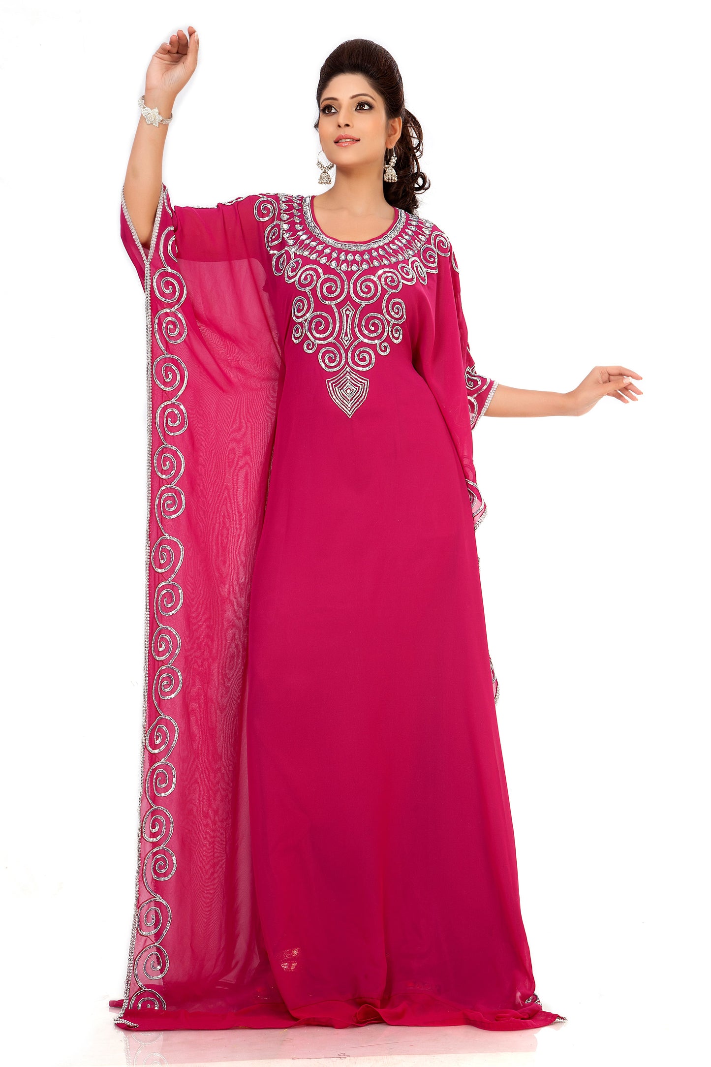 Pink Color Designer Takchita Kaftan