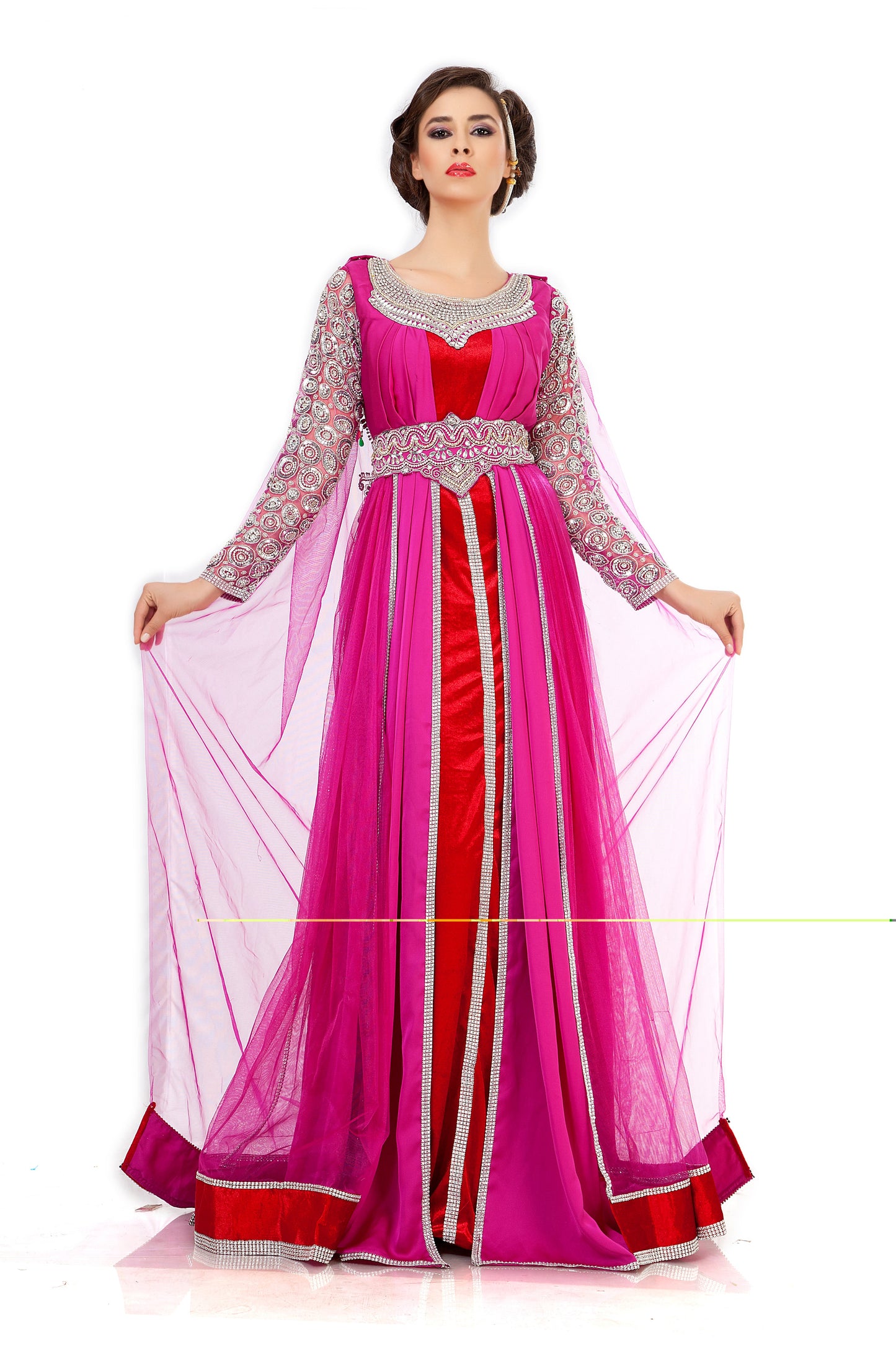 Pink Color Wedding Moroccan Kaftan