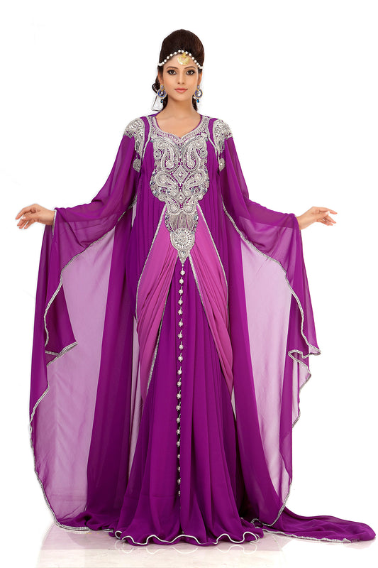 Purple Color Designer Arabic Kaftan For Women