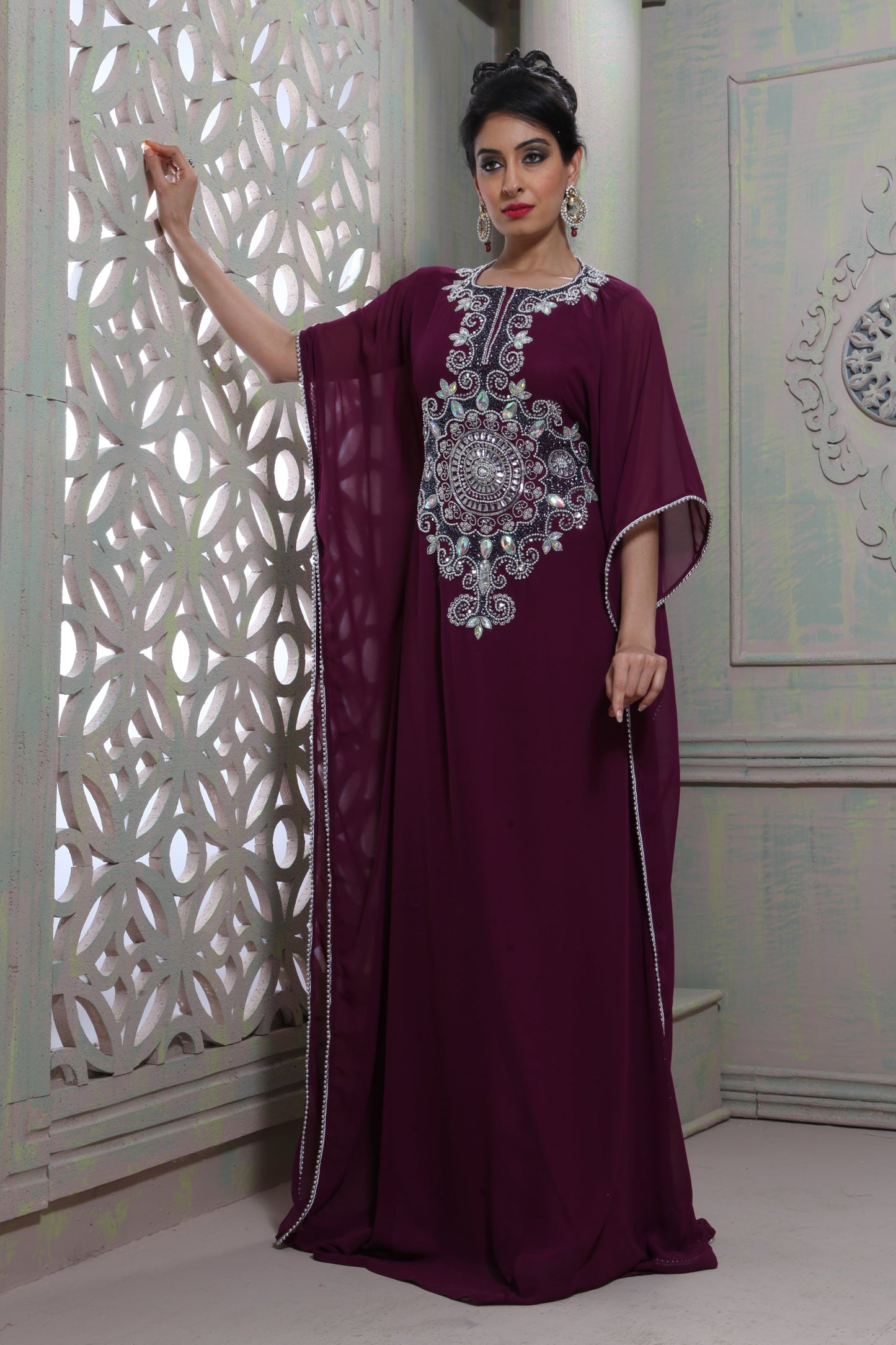 Purple Color Partywear Kaftan