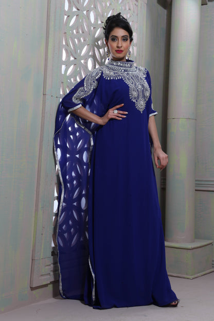 Blue color Designer Takchita Kaftan