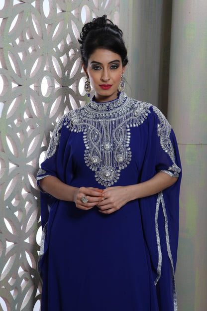 Blue color Designer Takchita Kaftan