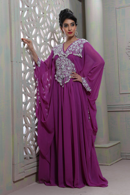 Purple Designer Butterfly Kaftan