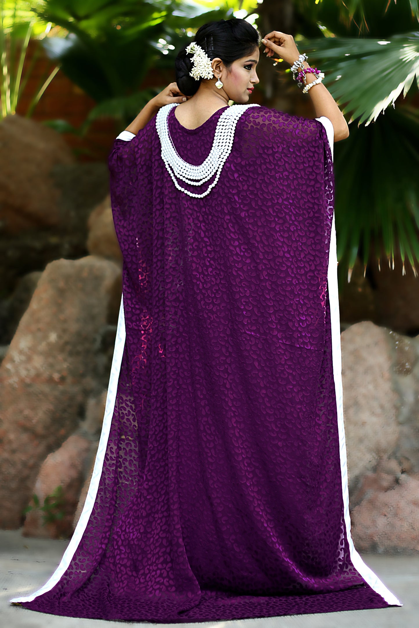 Purple Color Designer Kaftan Farasha Dress