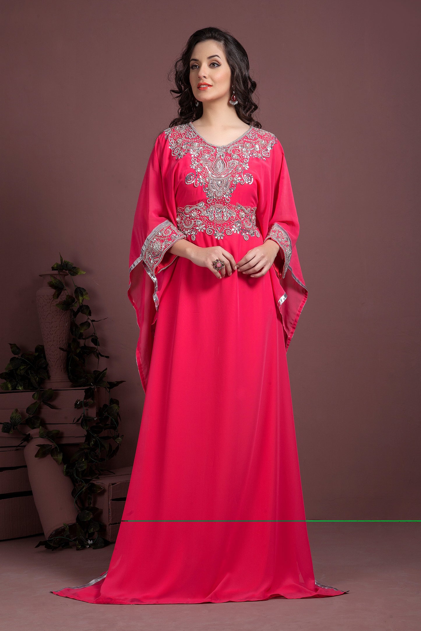 Pink color Georgette Kaftan