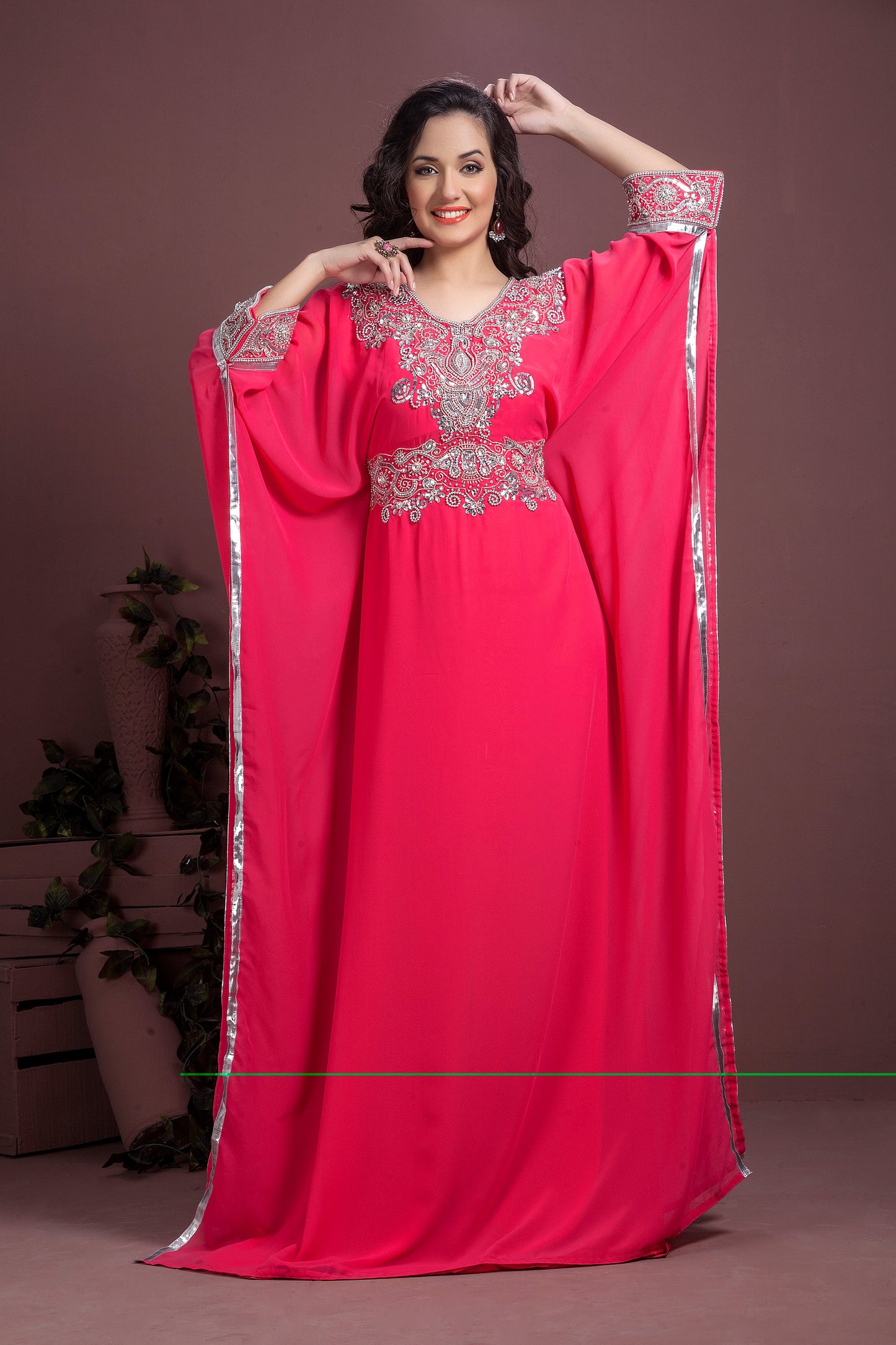 Pink color Georgette Kaftan