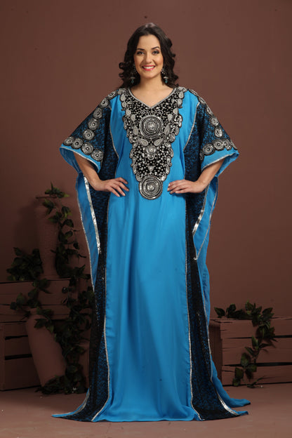 Blue color Maxi Full sleeve Kaftan dress