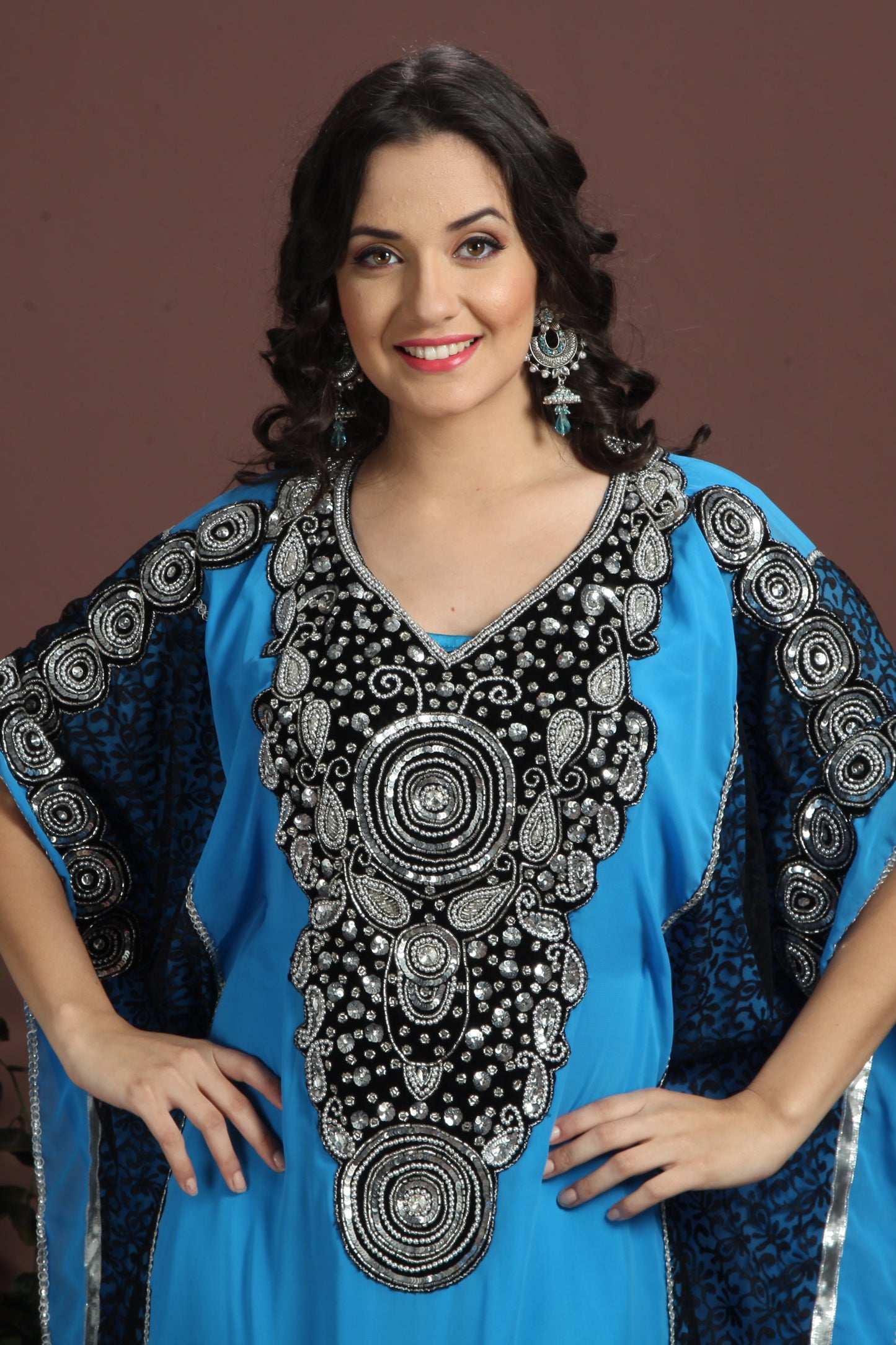 Blue color Maxi Full sleeve Kaftan dress