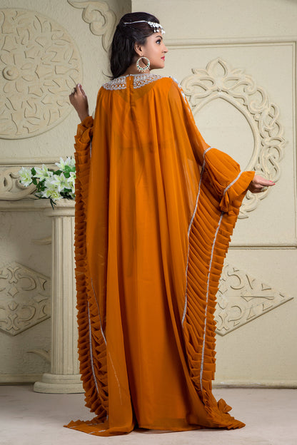 Orange Color Designer Arabic Kaftan Dress