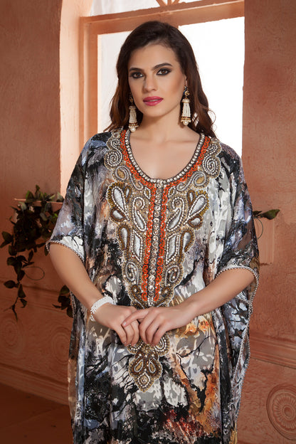 Kaftan Saudi Arabic style Multi Color Handmade Free Size Kaftan