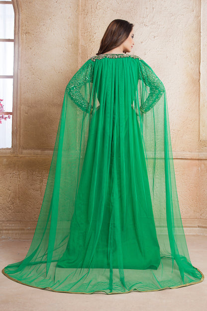 Green Color Designer  Handmade Arabic  Moroccan  Kaftan