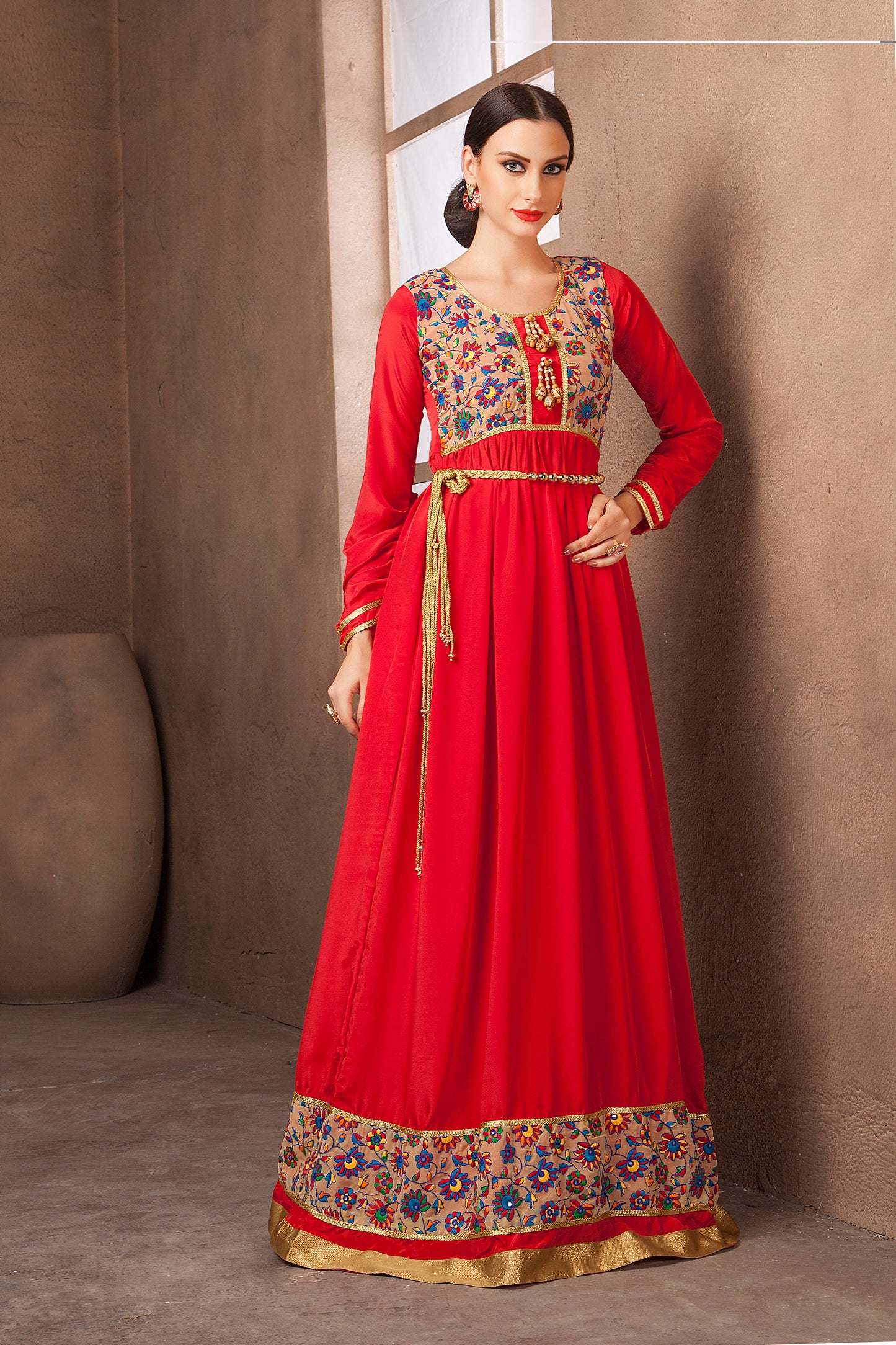 Red color Partwear Kaftan