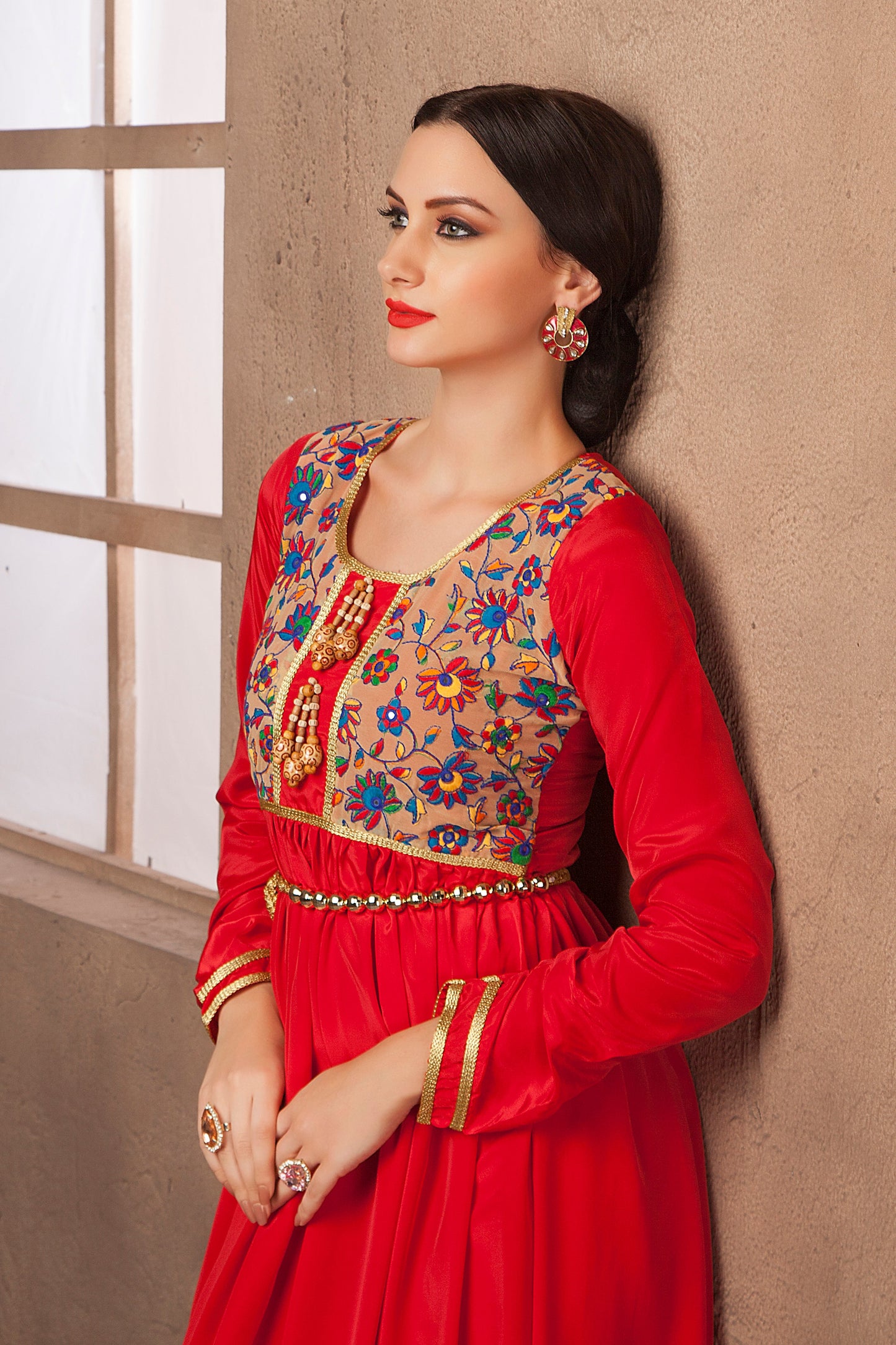 Red color Partwear Kaftan