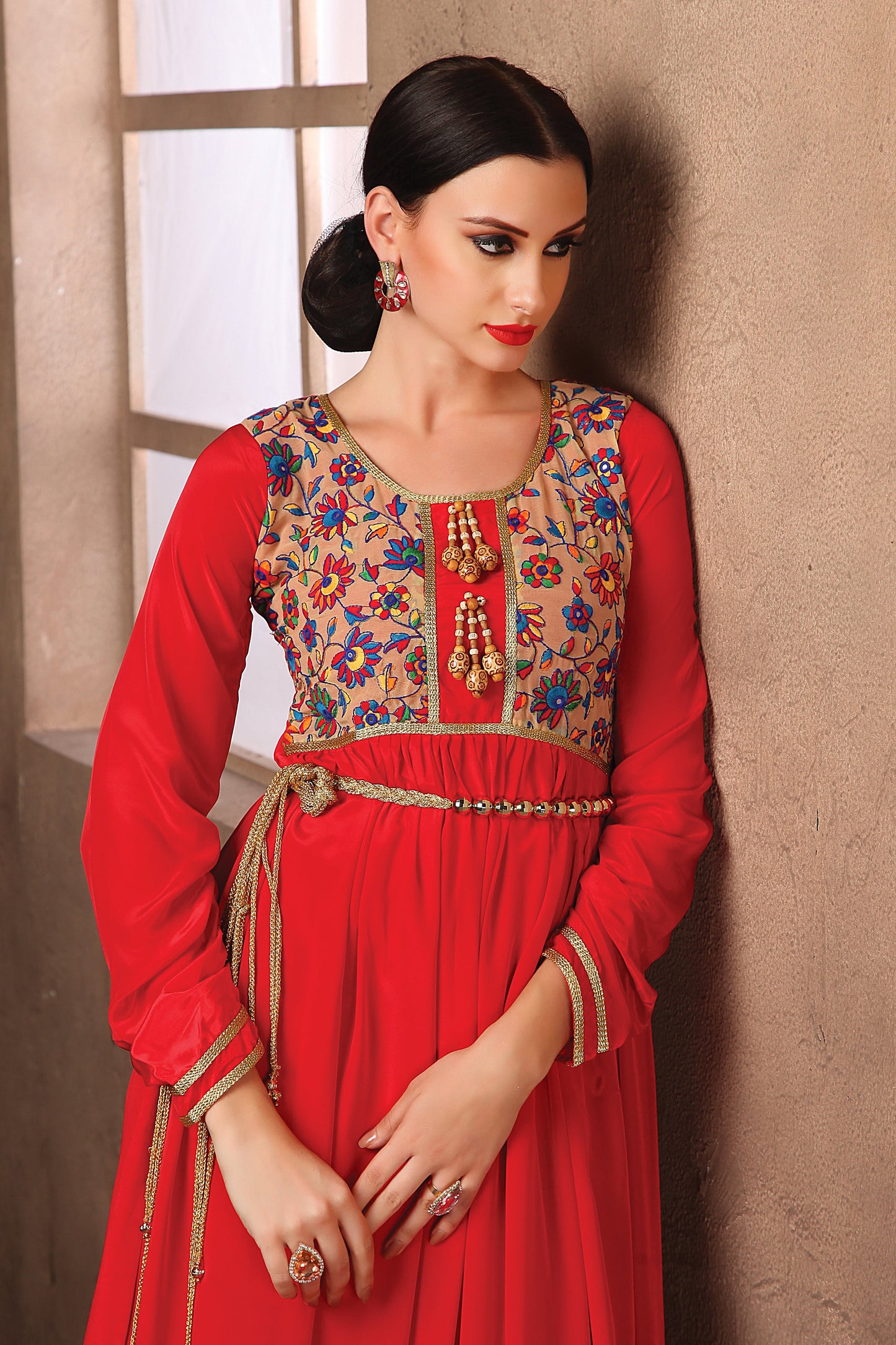 Red color Partwear Kaftan