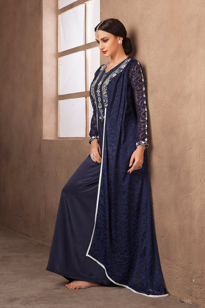 Dark Blue Party Wear Kaftan For Womans