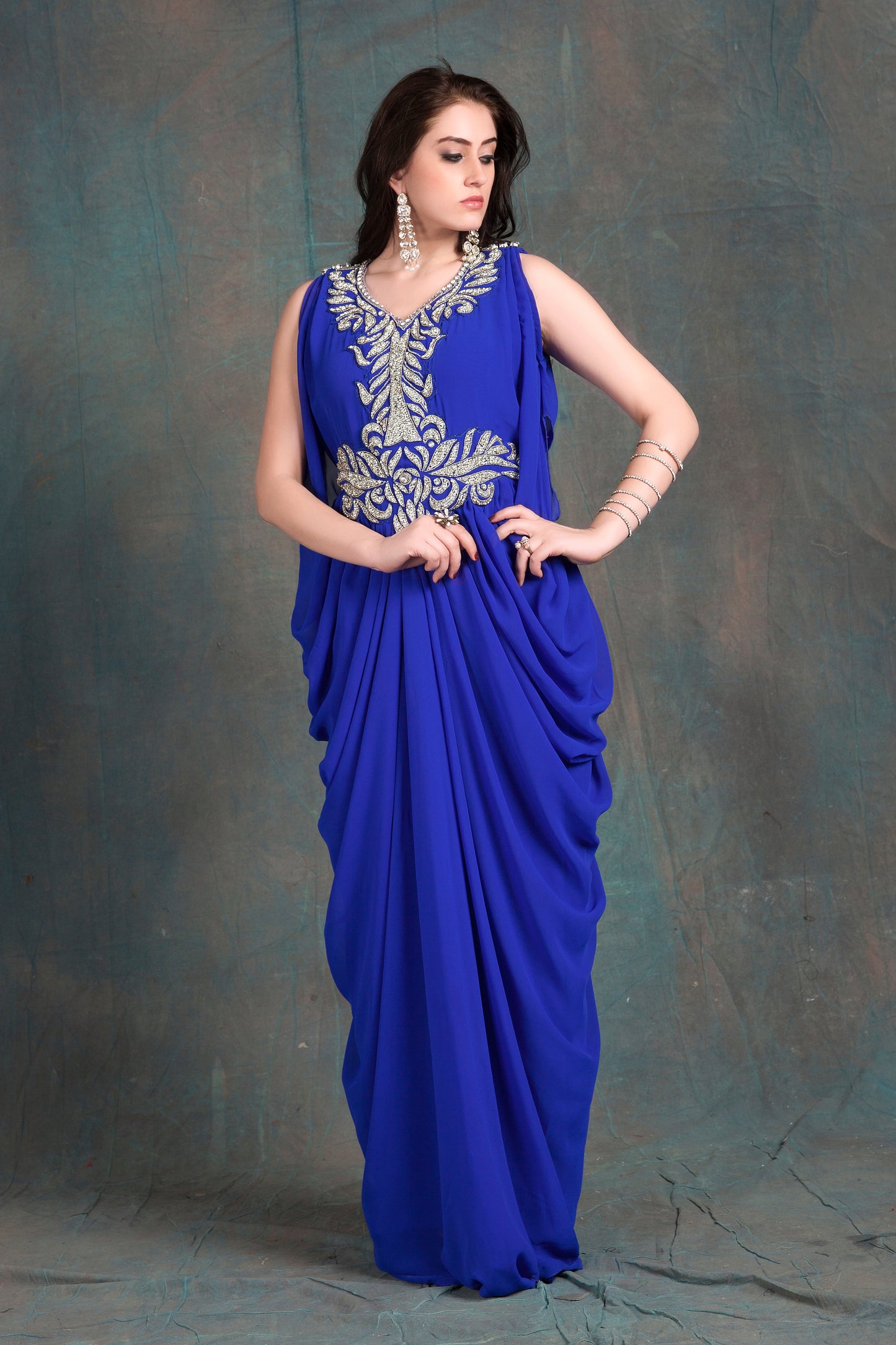 Blue Color Georgette Kaftan