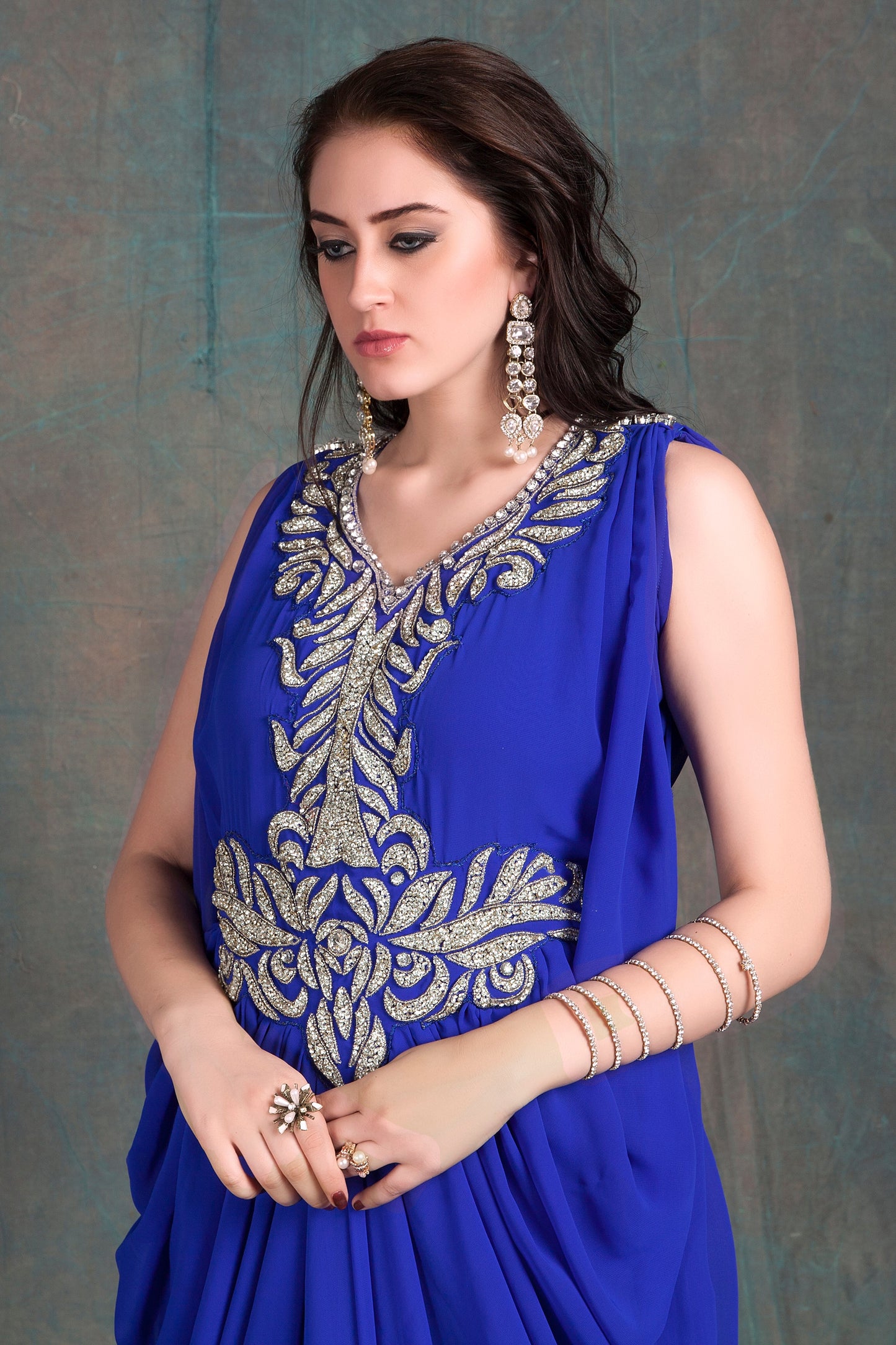 Blue Color Georgette Kaftan