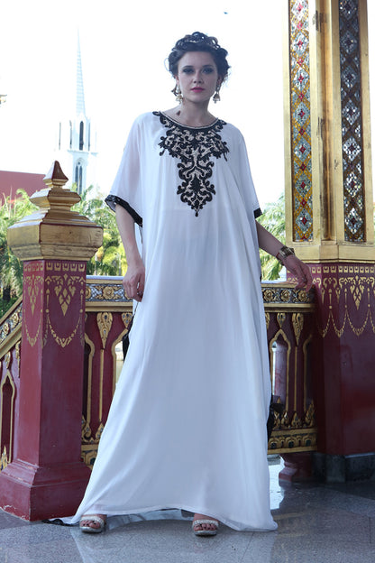 White color Party Wear Kaftan