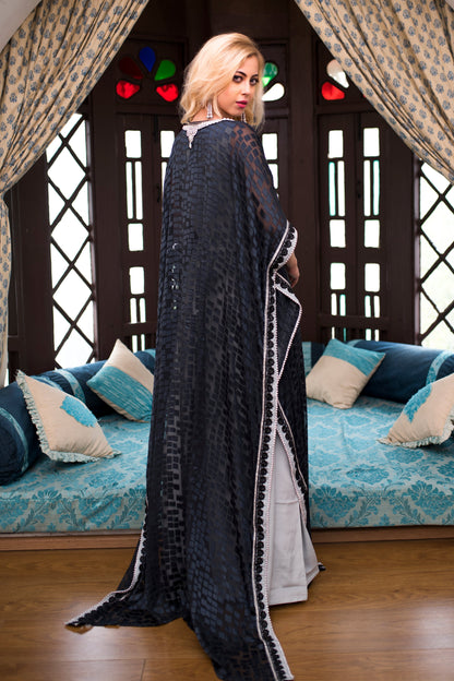 Dark Gray Color Designer Kaftan