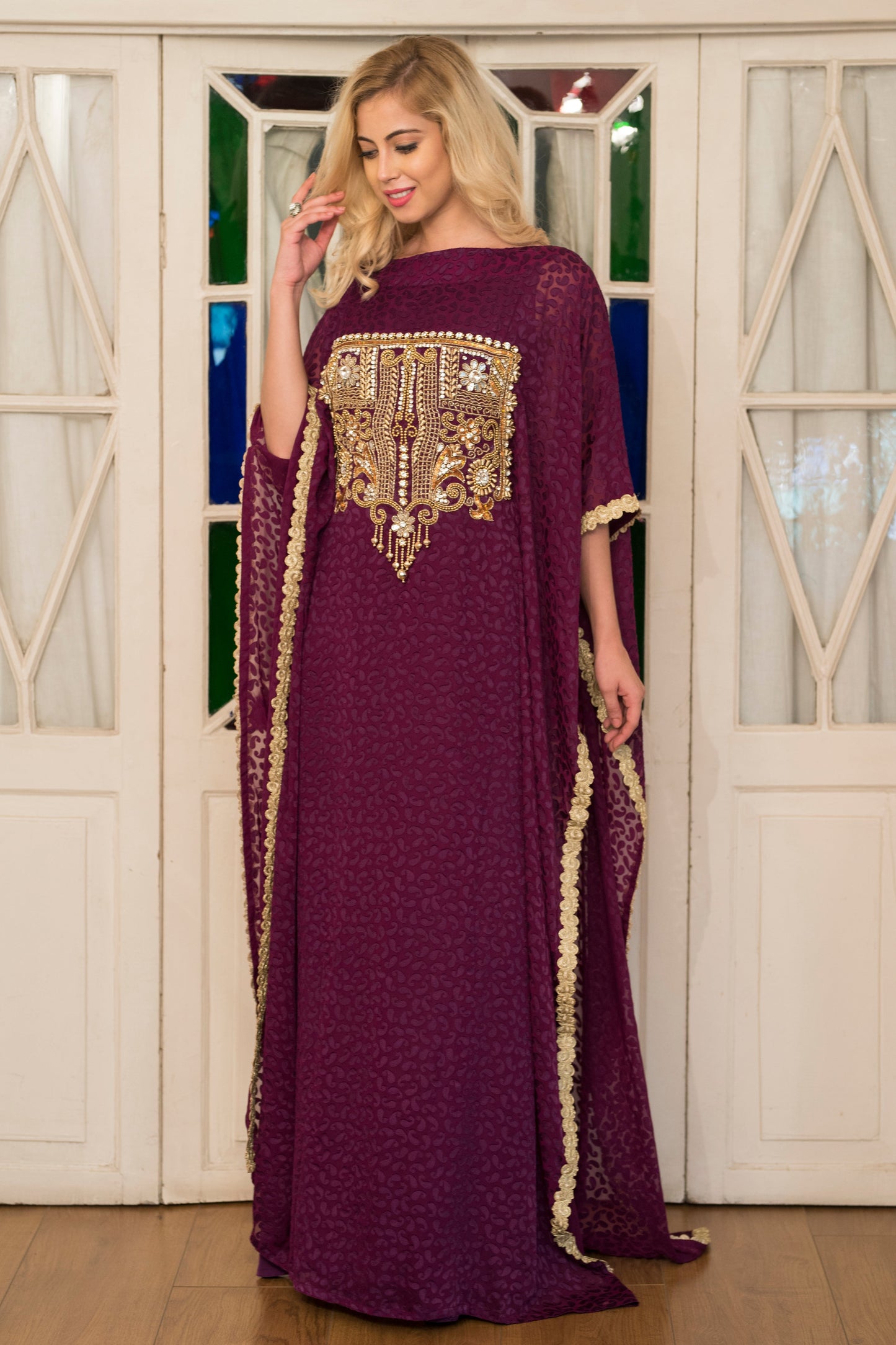 Violet Arabic Style Kaftan