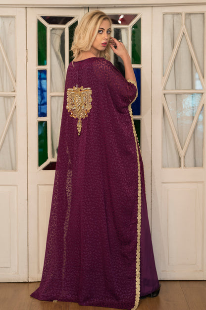 Violet Arabic Style Kaftan