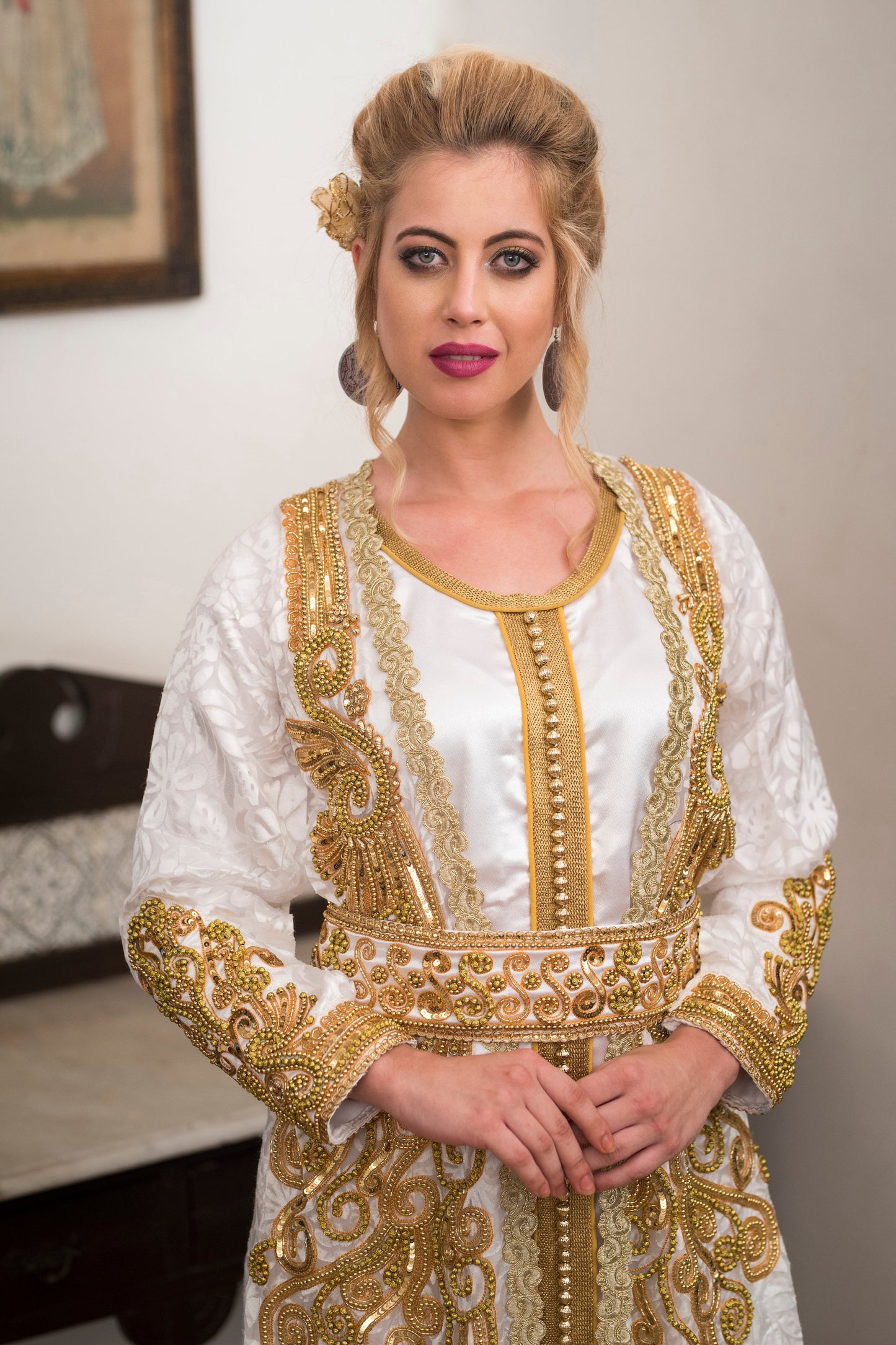 White Party Wear Moroccan Kaftan