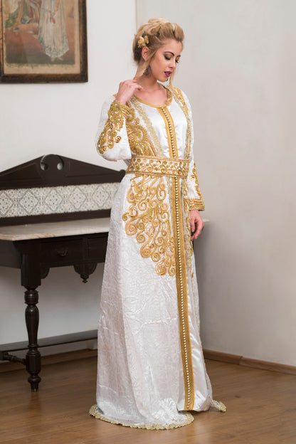 White Party Wear Moroccan Kaftan