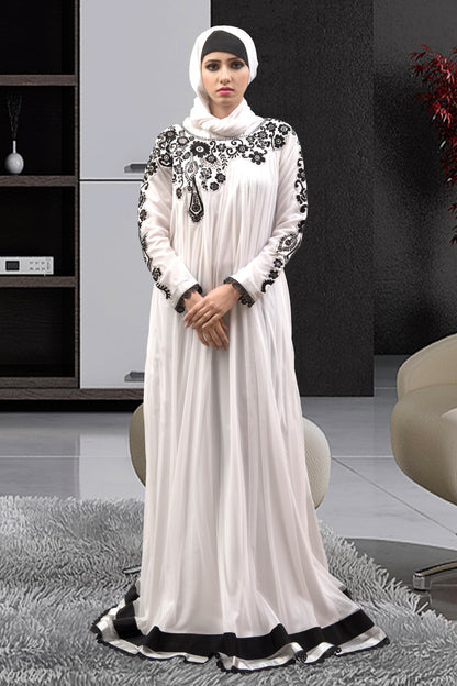 White Color Abaya Dress