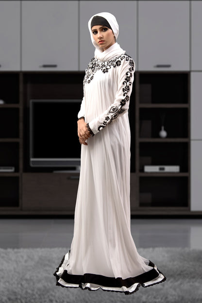 White Color Abaya Dress