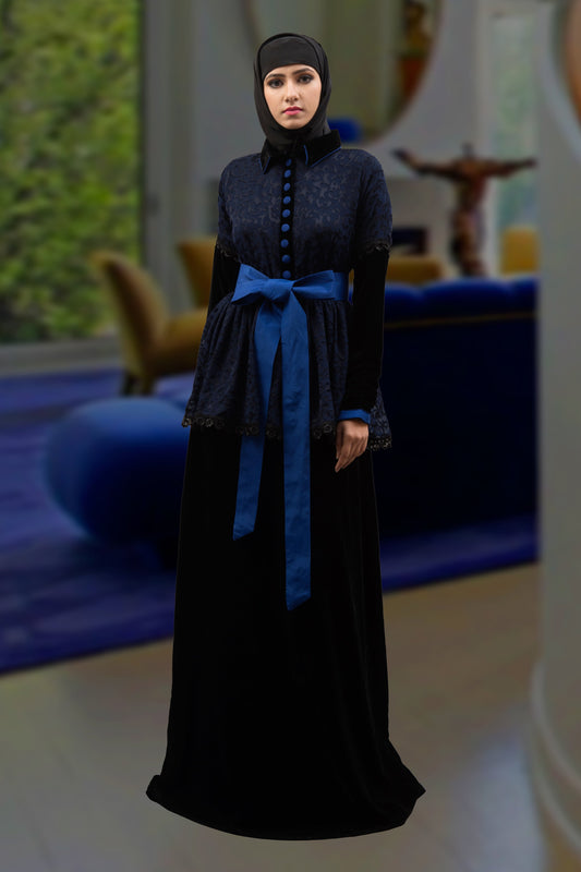 Dark Blue Color Pocket Style Abaya