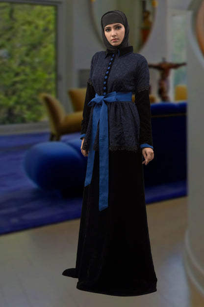 Dark Blue Color Pocket Style Abaya