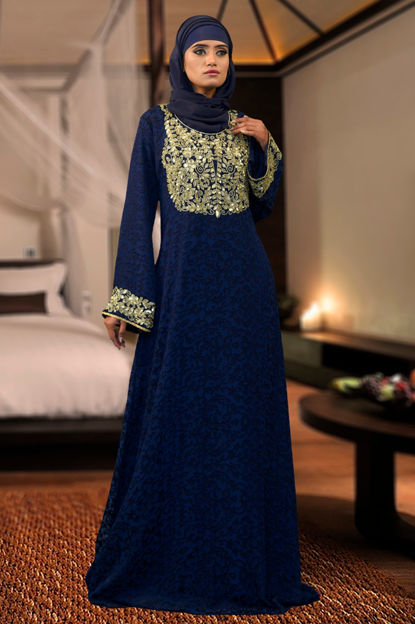 Dark Blue Arabian Kaftan