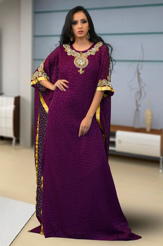 Violet Color Plus Size Kaftan