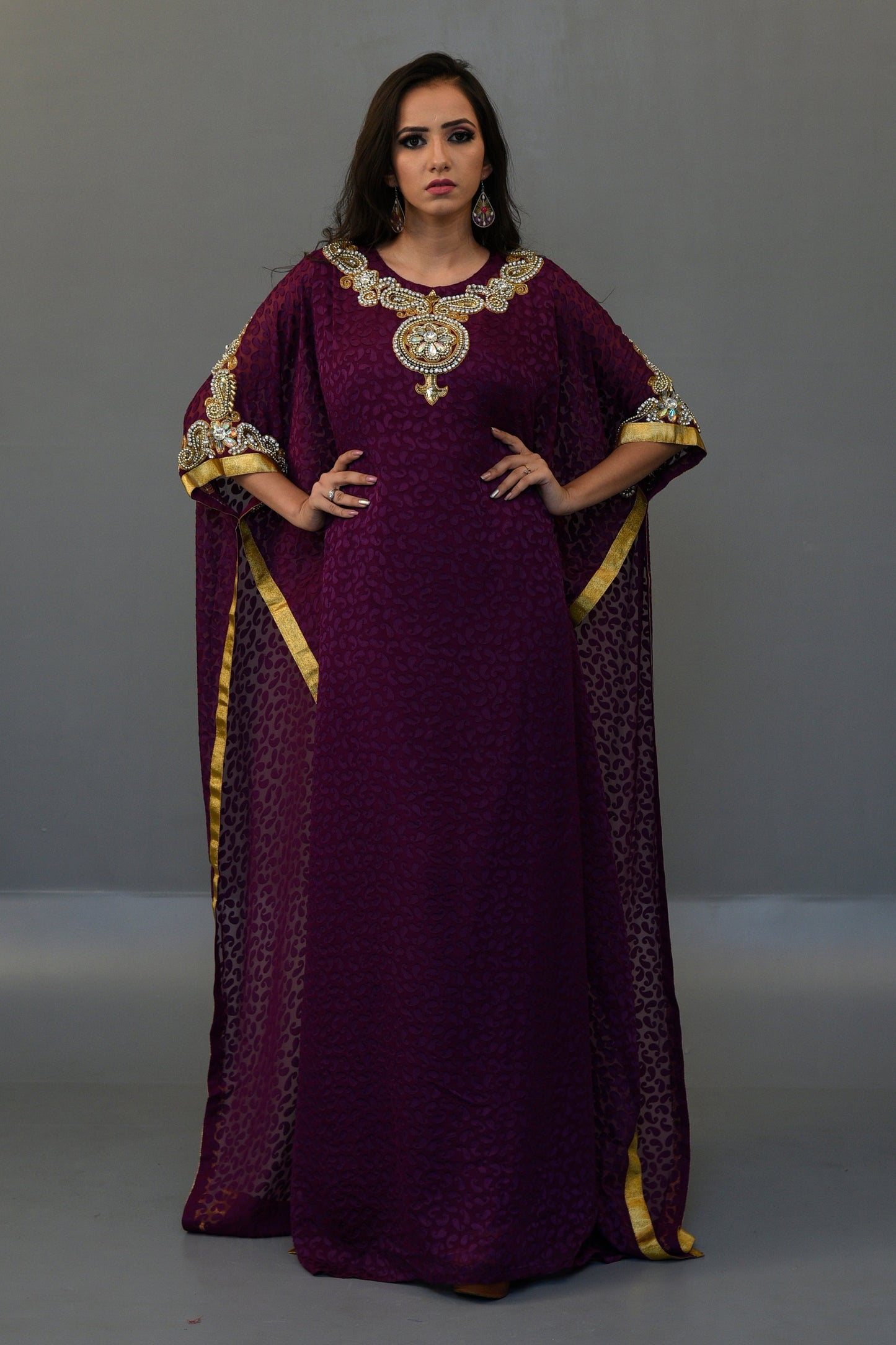 Violet Color Plus Size Kaftan