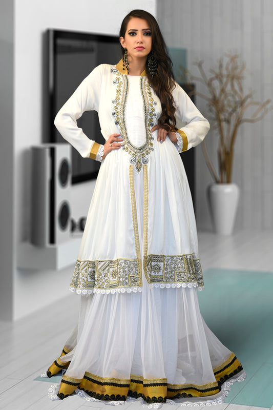 White Color Maxi Abaya