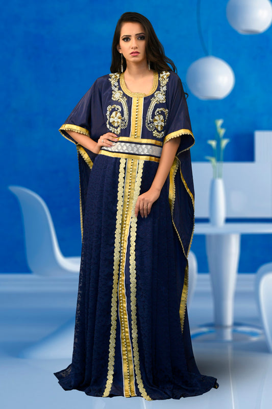 Dark Blue Color Designer Kaftan