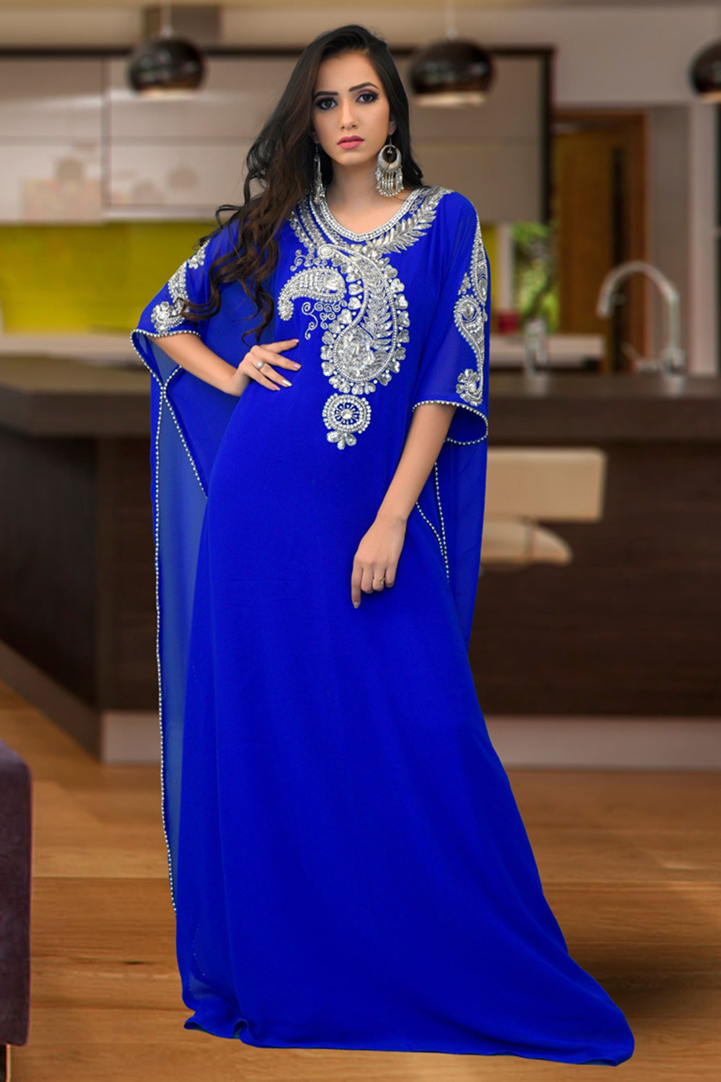 Blue Color Free Size Kaftan