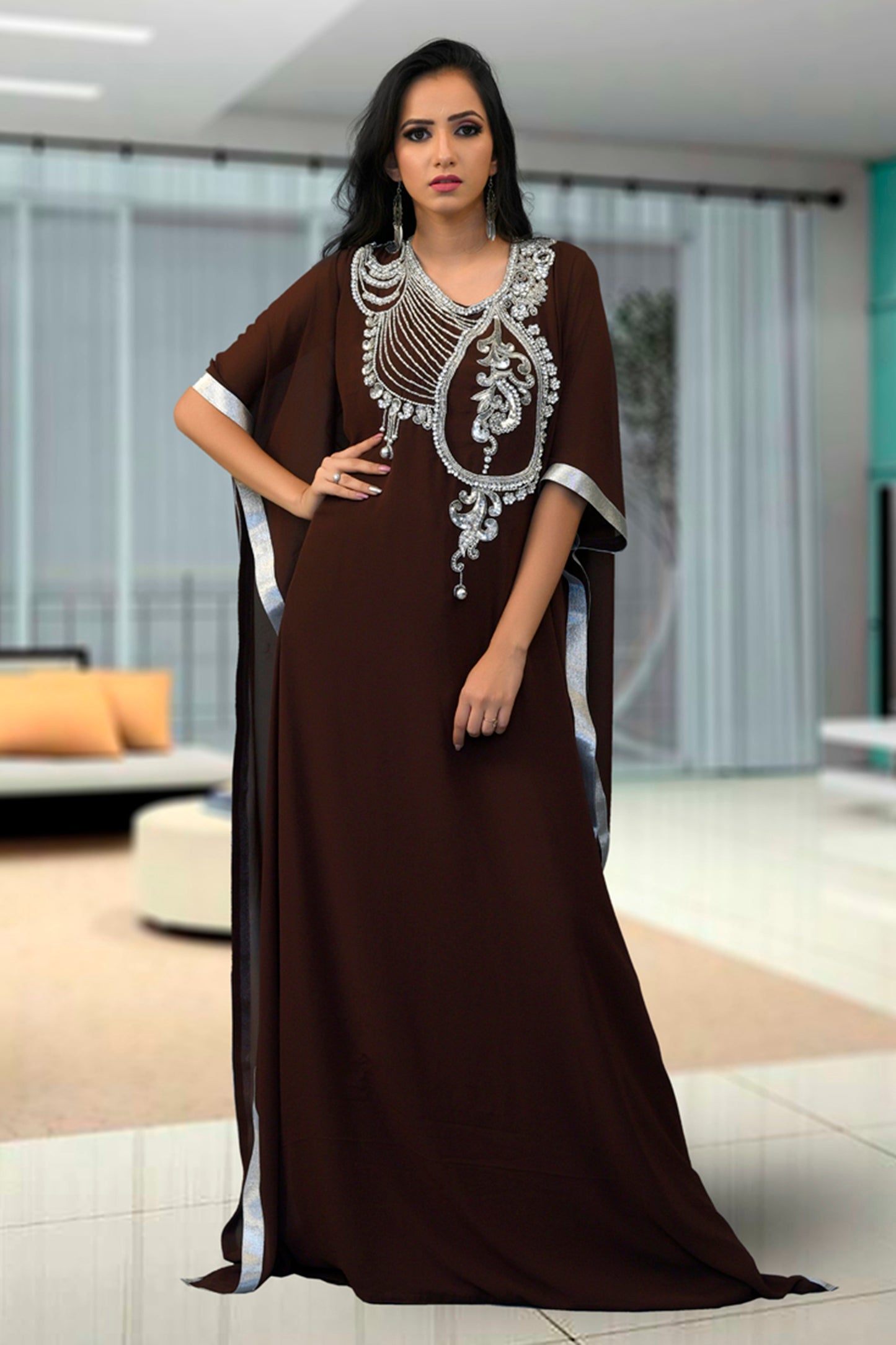 Brown Color Israeli Kaftan