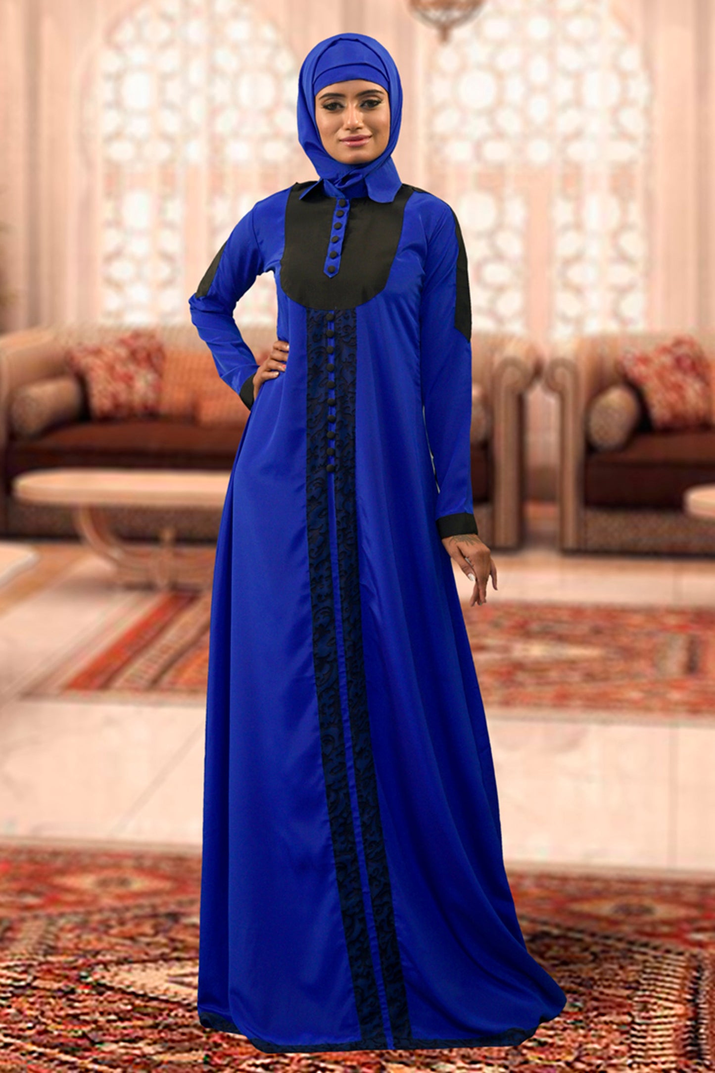 Blue Color Evening Kaftan