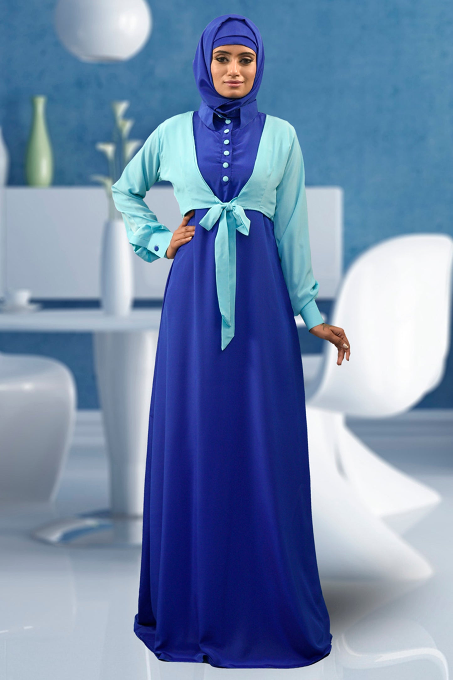 Blue Color Abaya Dres